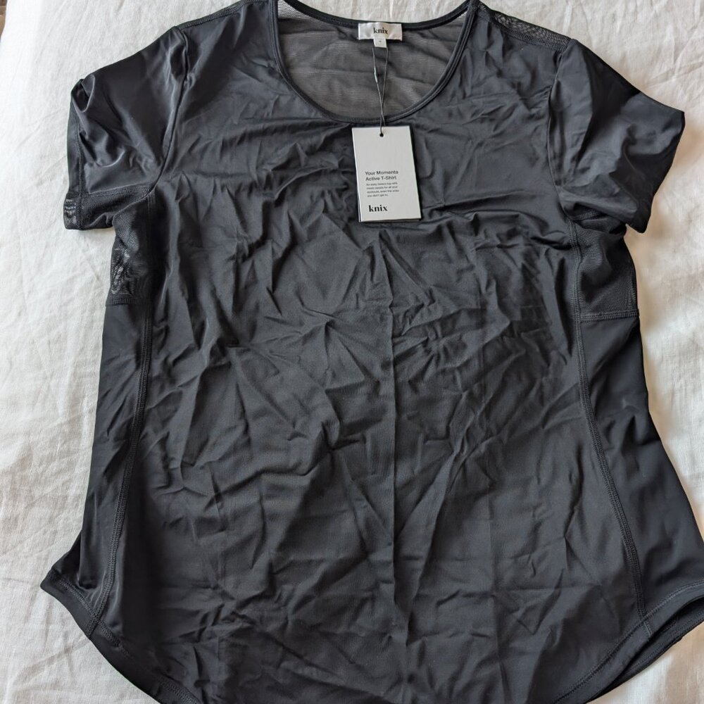 Knix Momenta Athletic Tee- Black- Womens- Size Medium